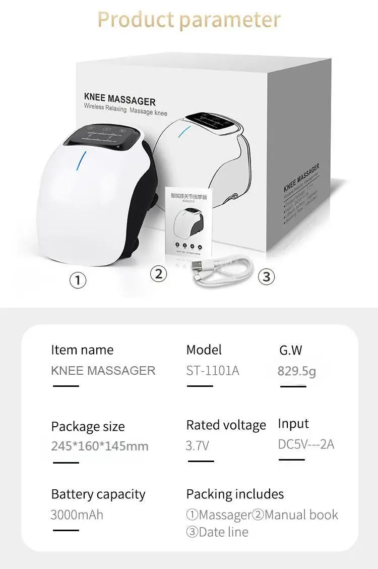 Multifunctional Smart Cordless Knee Massager Vibration Knee Relaxing Massage Machine Joint Knee Device Gifts for Grandma Grandpa luvshop24