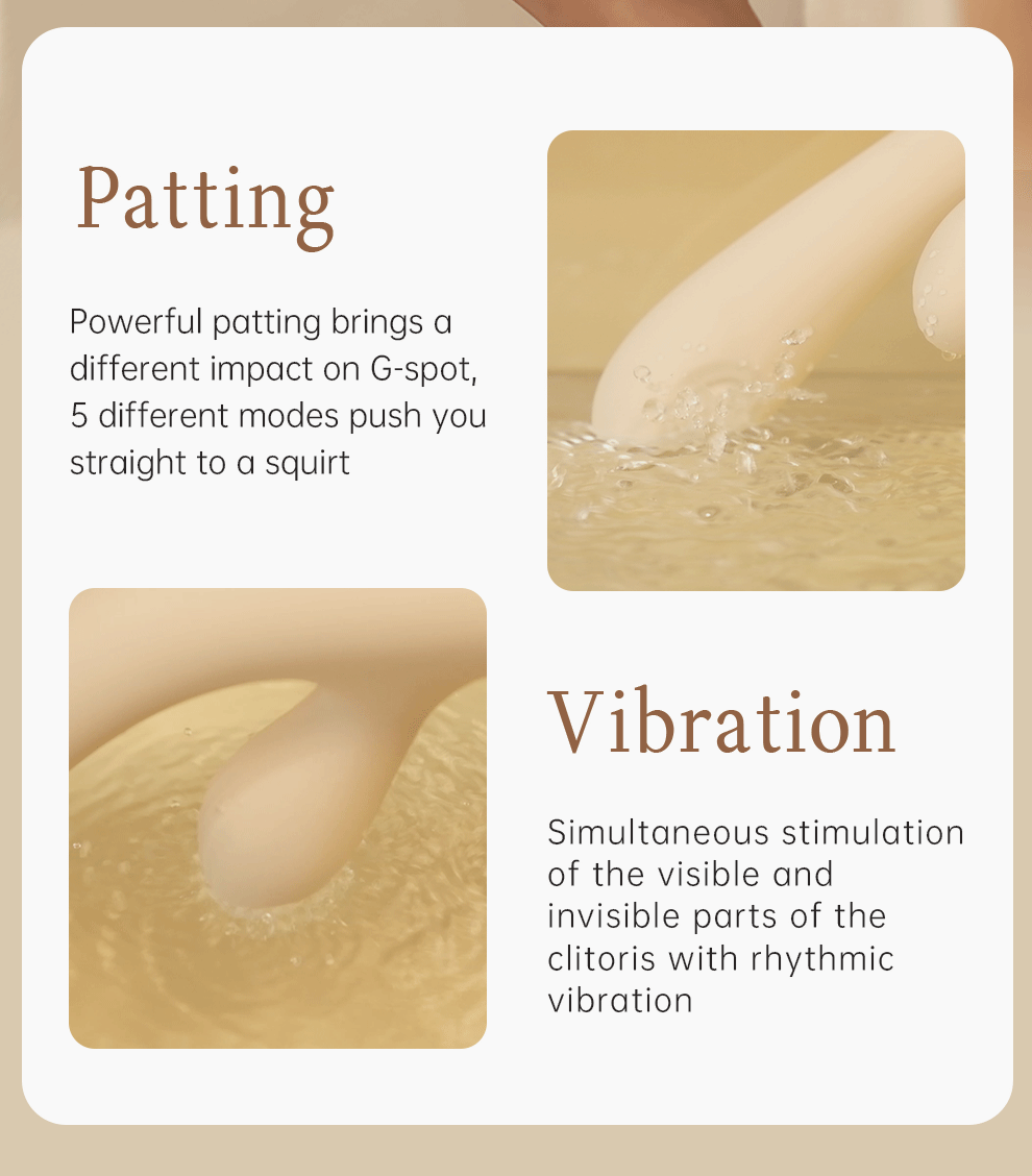 DRY WELL Rabbit Vibrator with Unique Patting Function Clitoris Stimulator Dildo with 10 Powerful Modes Dual Motor Stimulator luvshop24