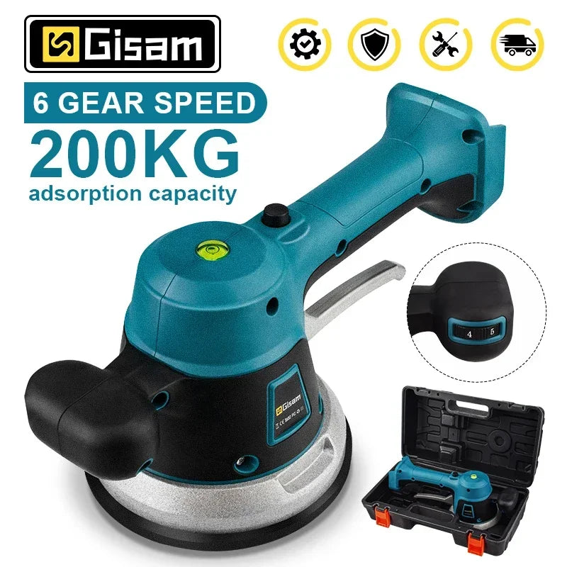 Gisam Tiler Vibrator Tiling Machine 6 Speed Tile Tiling Machine Automatic Tile Leveling Absorb Power Tool For Makita 18V Battery luvshop24