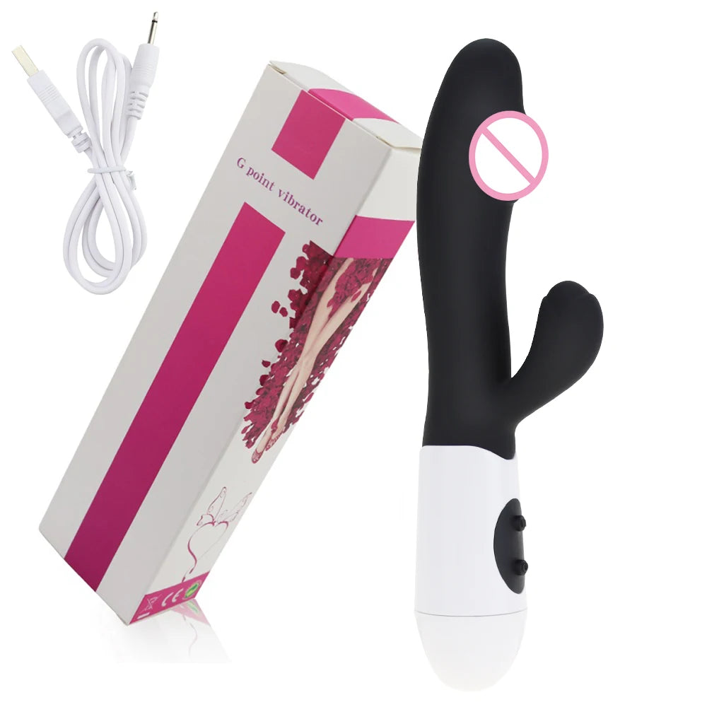 Rechargeable Dildo Rabbit Vibrator Dual Vibration G Spot Vagina Massager AV Stick Clitoris Sex Toys for Women Female Masturbator luvshop24