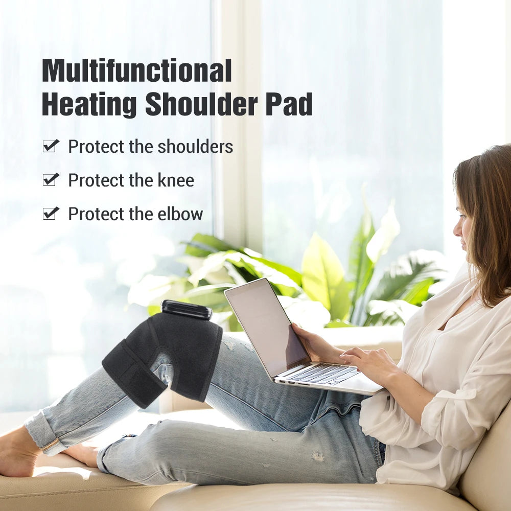 3 in 1 Electric Heating Massage Belt Knee Shoulder Vibrator Hot Compress Joint Physiotherapy Support Brace Arthritis Pain Relief luvshop24