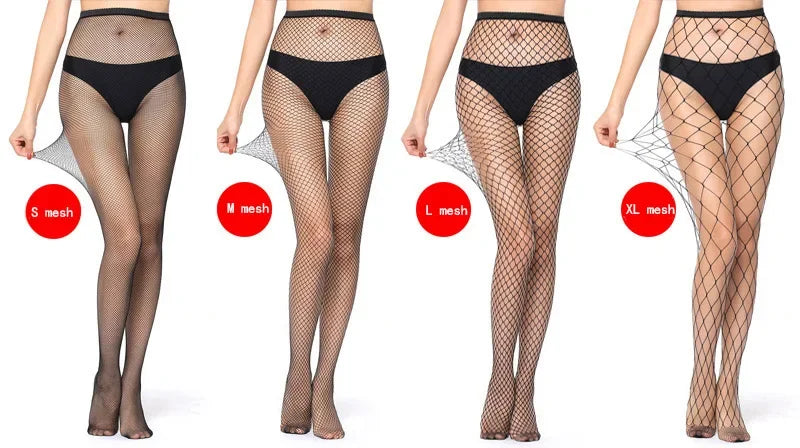 Hollow Out Sexy Pantyhose Black Women Fashion Tights Fishnet Stockings Club Party Hosiery Female Lingerie Girls Thigh Mesh Sock luvshop24