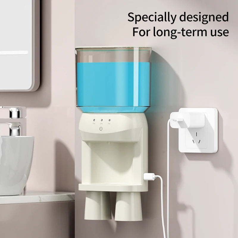 1Pcs Mouthwash Container, Automatic Sensor Mouthwash Machine, No Punching Smart Oral Cleaning, Wall-Mounted Mouthwash Rack, USB Charging with 2 Mouthwash Cups luvshop24