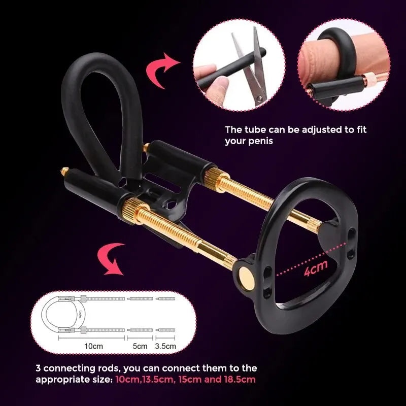 Penis Edge Extender Enlarge Device Adjustable Dick Enhancer Stretcher Penis Growth Sex Toys for Men Delay Lasting Trainer luvshop24