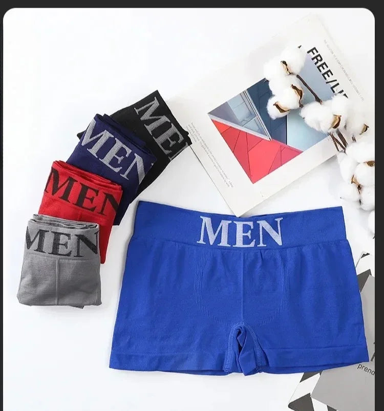 3 Pcs Men's Panties Underwear Boxers Breathable Man Boxer Solid Underpants Comfortable Male Brand Shorts Black Blue Underwear luvshop24