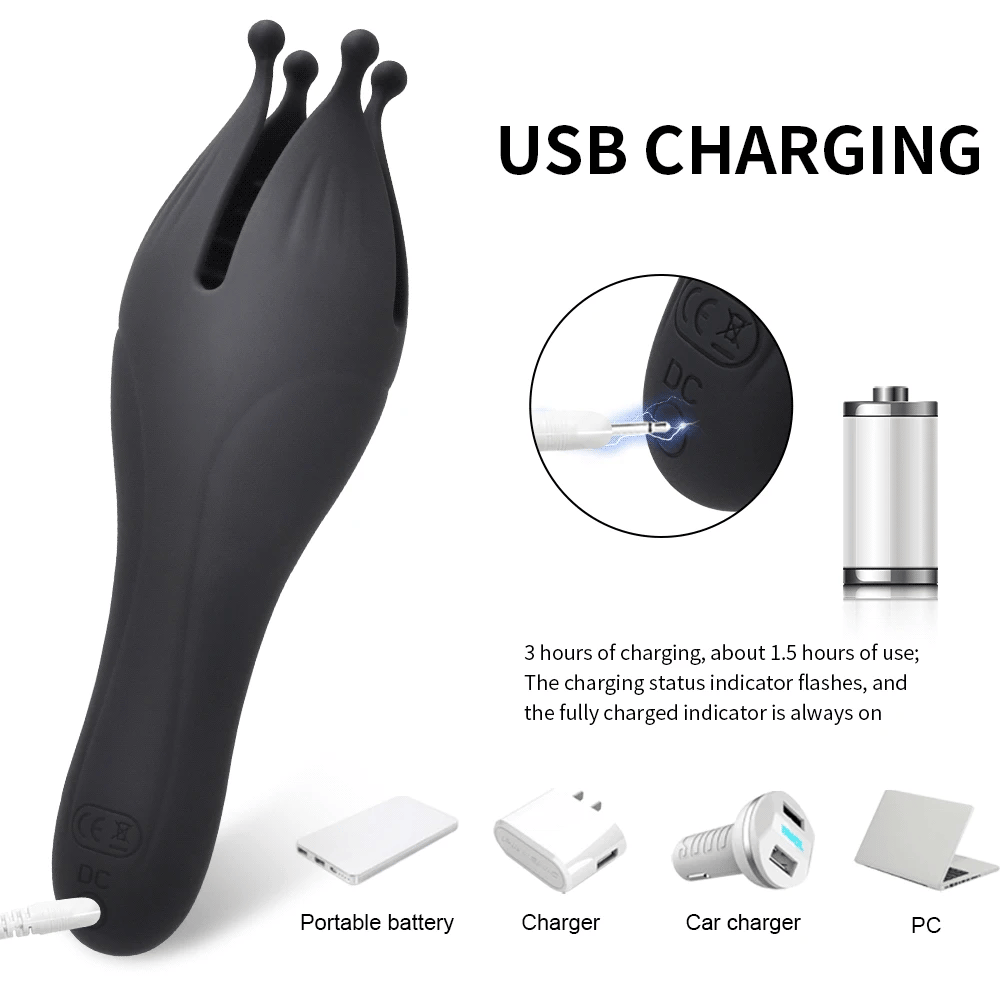 Glans Trainer for Men Powerful Vibrating Penis G Spot Masturbator Soft Fingertip Prolong Endurance Massage Vibrator Erotic Toys luvshop24