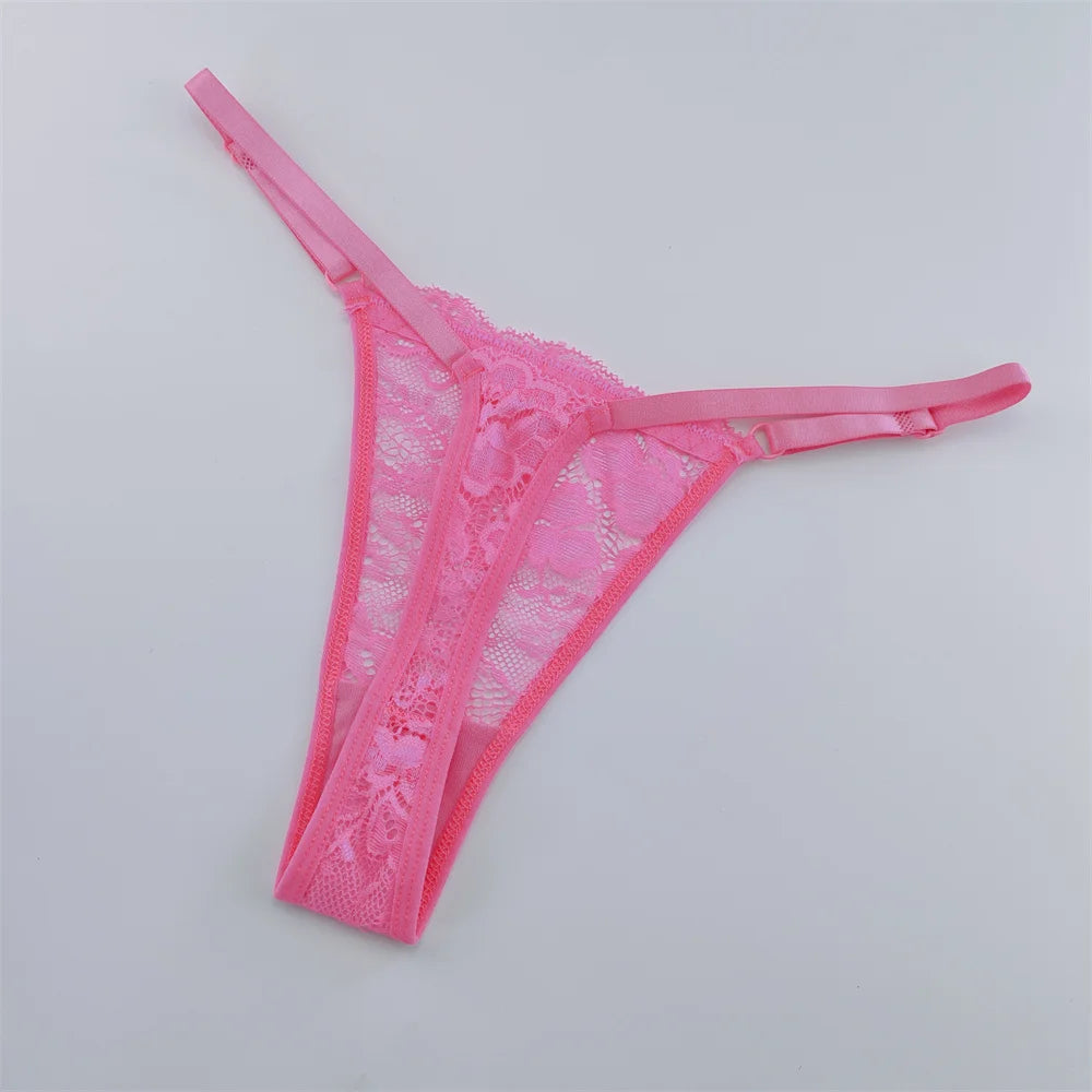 3Pcs Lace Thongs Women Lace Low Waist Panties Sexy Transparent Underwear Fashion Breathable G-string Ladies Intimates Lingerie luvshop24