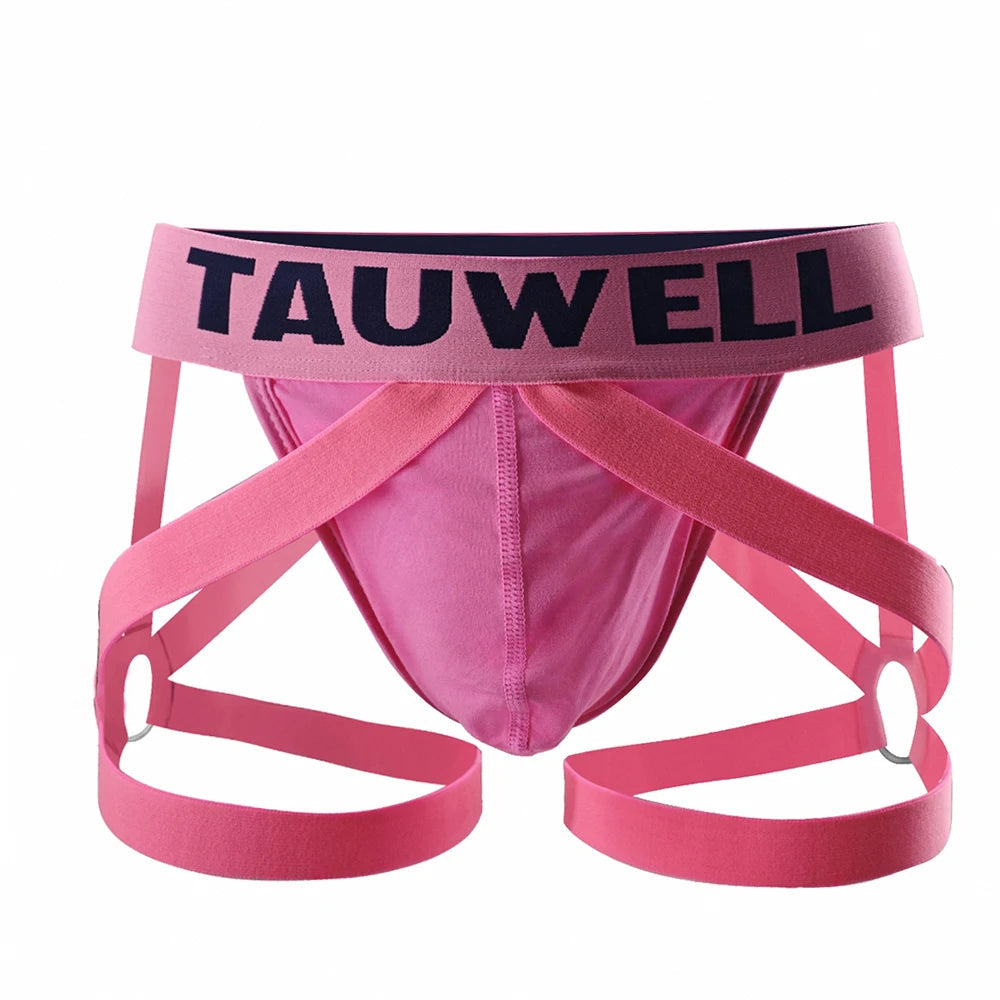 TAUWELL Mens Sexy Underwear Jockstrap Thong Bondage Lingerie Lowrise Briefs Leg Belt Thongs G-string Male Panties Gay Underpants luvshop24