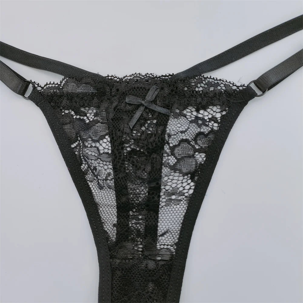 3Pcs Lace Thongs Women Lace Low Waist Panties Sexy Transparent Underwear Fashion Breathable G-string Ladies Intimates Lingerie luvshop24