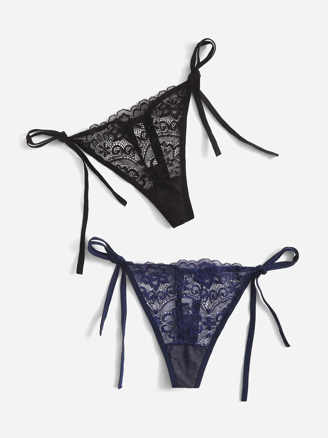 2pcs Low Waist Lace Thong For Women Sexy Panties Comfortable Underwear Female Underpants Lingerie C847 luvshop24