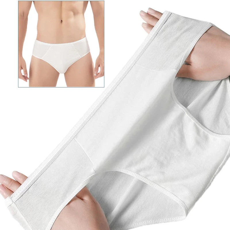 5Pack Men's disposable Underwear L-4XL White Cotton Panties Sexy Man Breathable Briefs Shorts Male Comfortable Underpants luvshop24