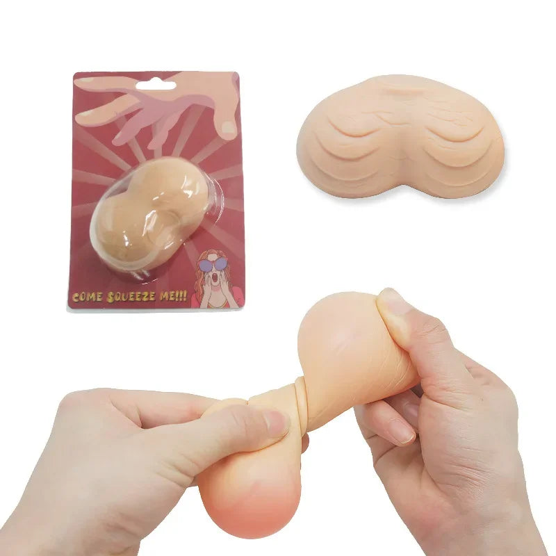 Stress Relief Balls Realistic Male Testicle Design Soft Plastic Squeezable Toy for Men Adult Entertainment Egg Shaped Toys luvshop24