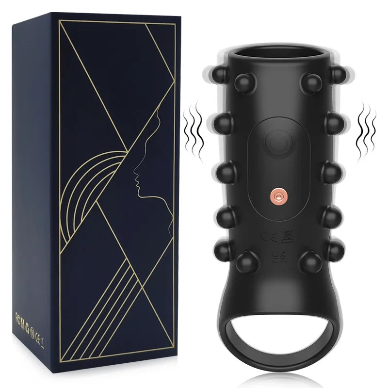 Vibrating Penis Sleeve Cock Ring G Spot Stimulate Sex Toys for Men Women Penis Ring Vibrator Delay Ejaculation Adult Sex Toys luvshop24