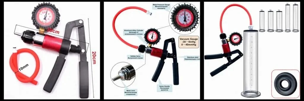 Electric Manual Vacuum Pump Penis Pump/Anal Pump For Adult Negative Pressure Exercise Suction Pressure Gauge Handle Accessory luvshop24