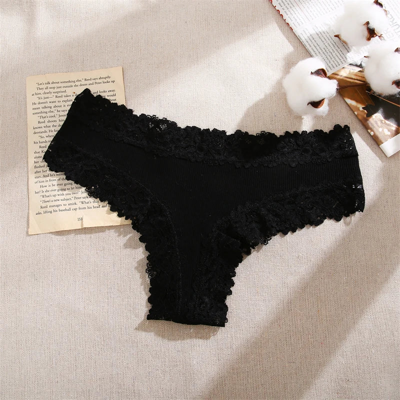 5Pcs/set Women Cotton Panties Floral Lace Intimate Underwear Trendy Patchwork Lace Briefs Female Soft Underpants Lingerie S-XL luvshop24