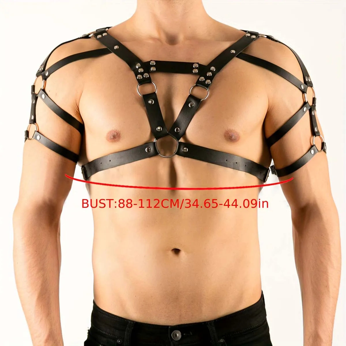 Fetish Gay BDSM Bondage Men Sexy PU Leather Cage Harness Male Lingerie Adjustable Sexual Body Punk Style Belt Harajuku For Adult luvshop24