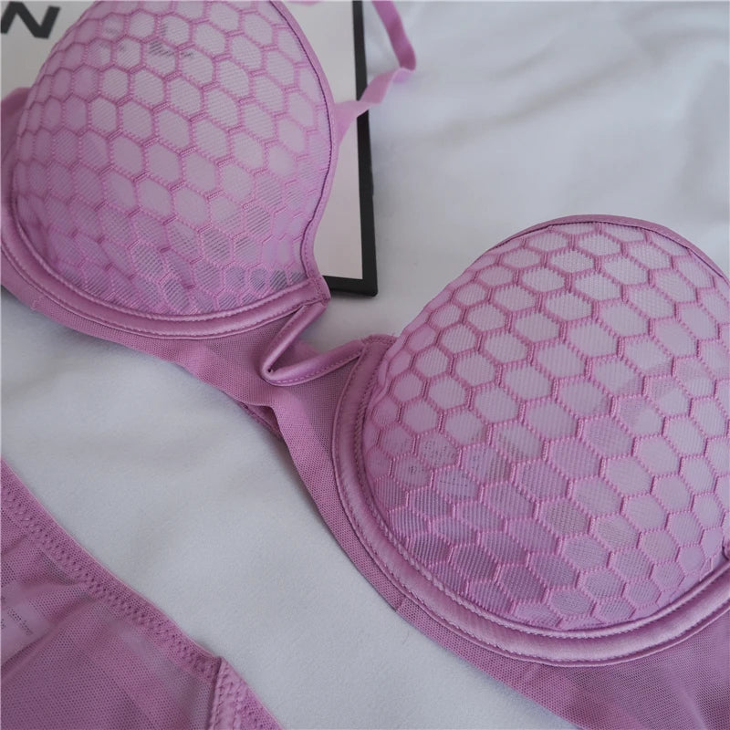 Lace Lingerie Set Push up Bra Transparent Panty Sets for Women Quality bras Black Big Size Sexy Luxury Underwear Set female luvshop24