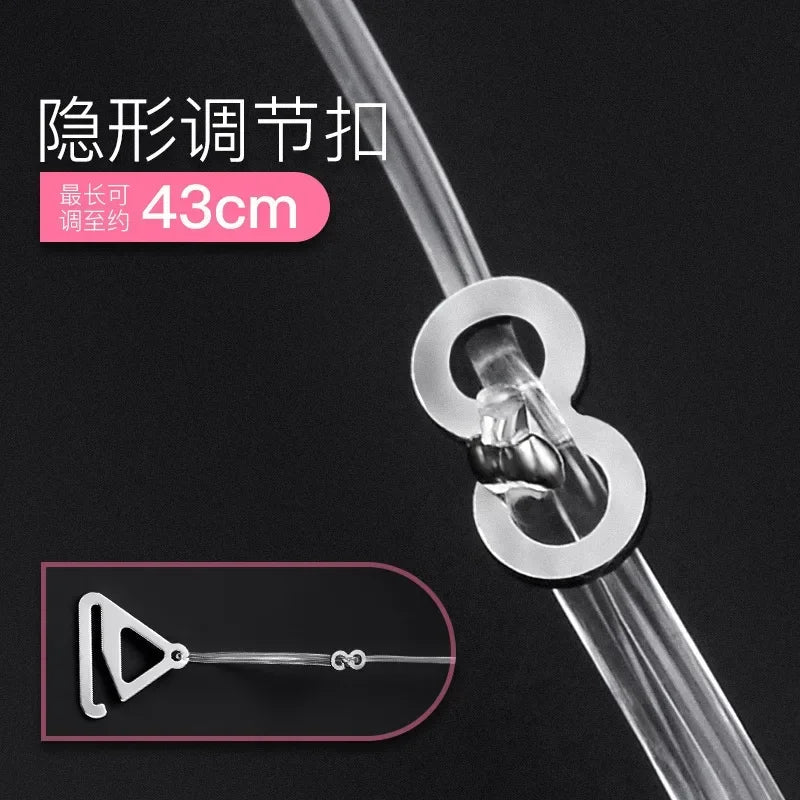1 Pair Summer Transparent Bra with Silicone Bra Accessories Bra Straps Ladies Adjustable Transparent Hook Invisible Straps luvshop24