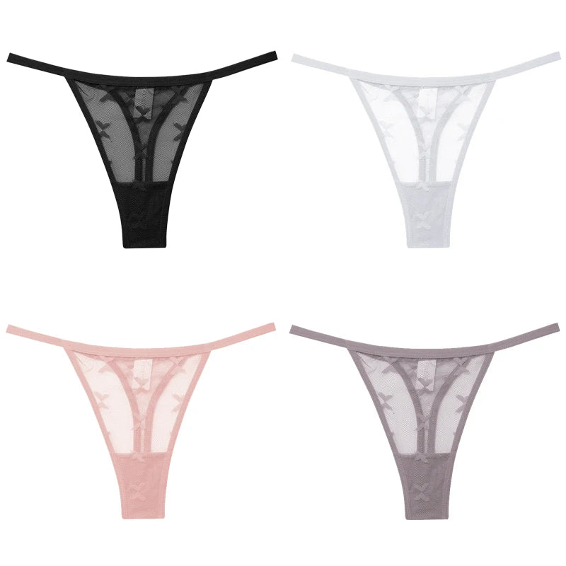 4Pcs Lace Bikini Panties Women Sexy Thongs Lace G-string Underpants S-XL Ladies Comfortable T-Back Underwear Sexy Lingerie 2022 luvshop24