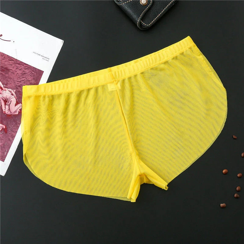 Summer Thin Mesh Mesh Boxers for Men Breathable Seamless Male Panties Transparent Trunk Shorts Mid Waist luvshop24