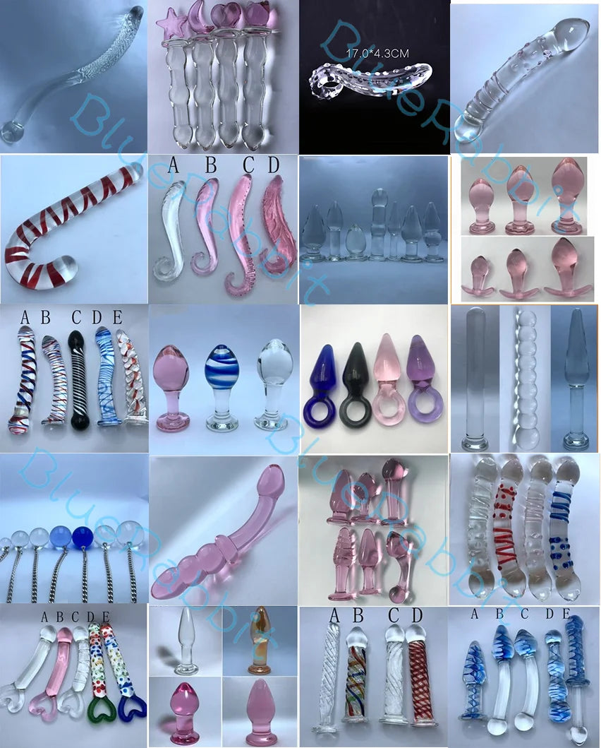 Sea Horse Glass Anal Plugs Wholesale Glass Masturbation Erotic Toys Pink Purple Black Green Blue Crystal Glass Dildos for Women luvshop24