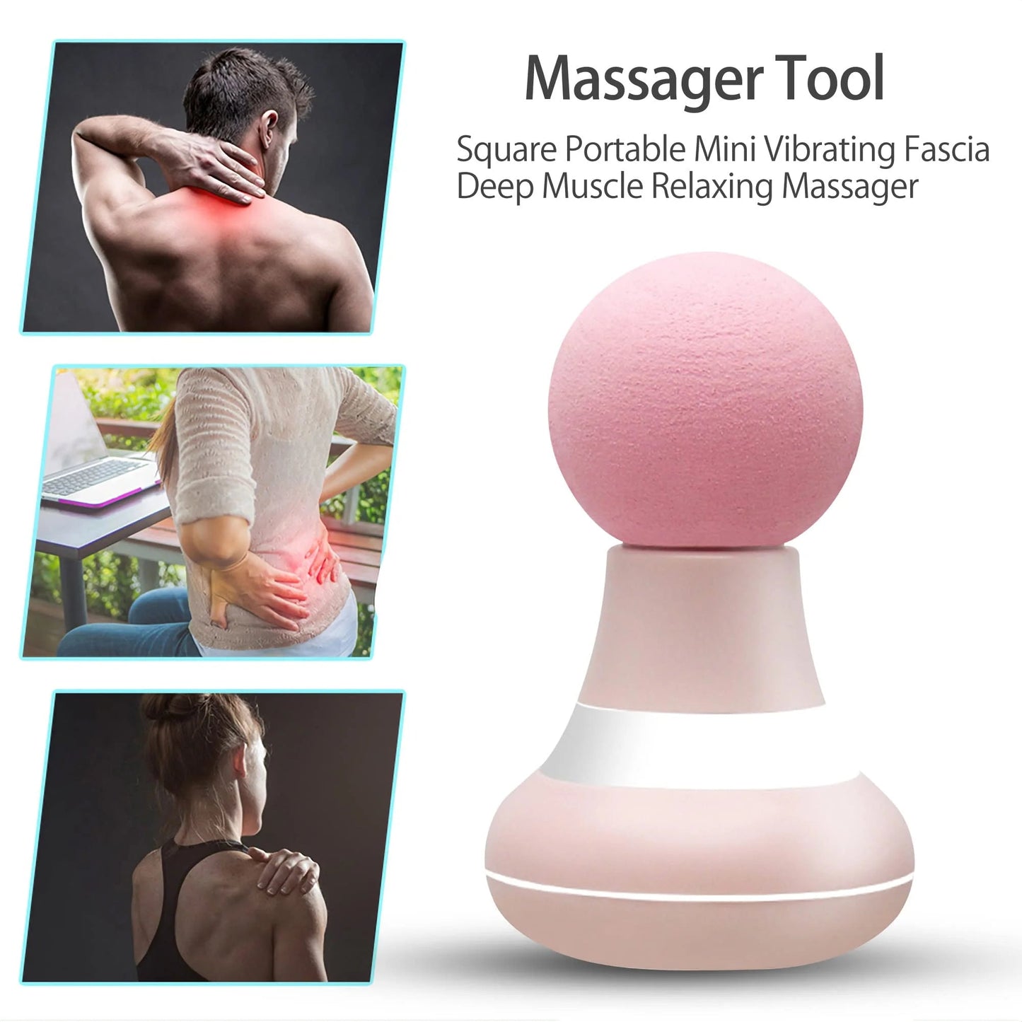 Upgrade 2.0in*4.5in - Mini Electric Handheld Massager Wand, Powerful 6 Speed Vibration Modes,Cordless Handheld and Portable,Suit luvshop24