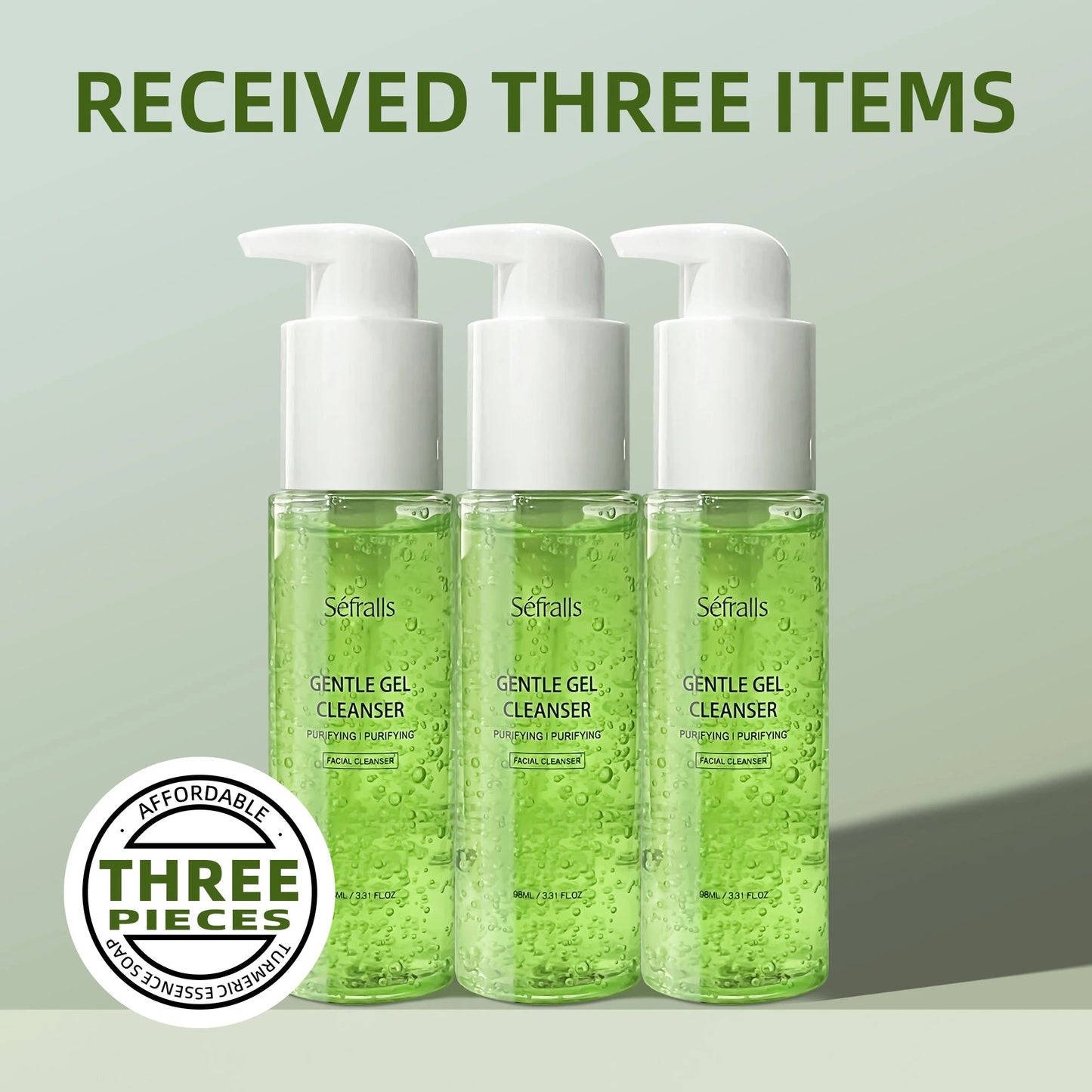 Séfralls Aloe Cleansing Gel Cleansing 98ml*3pcs Soothing And Purifying Cleansing Gel Oil Control High-Tolerance Cleanser luvshop24