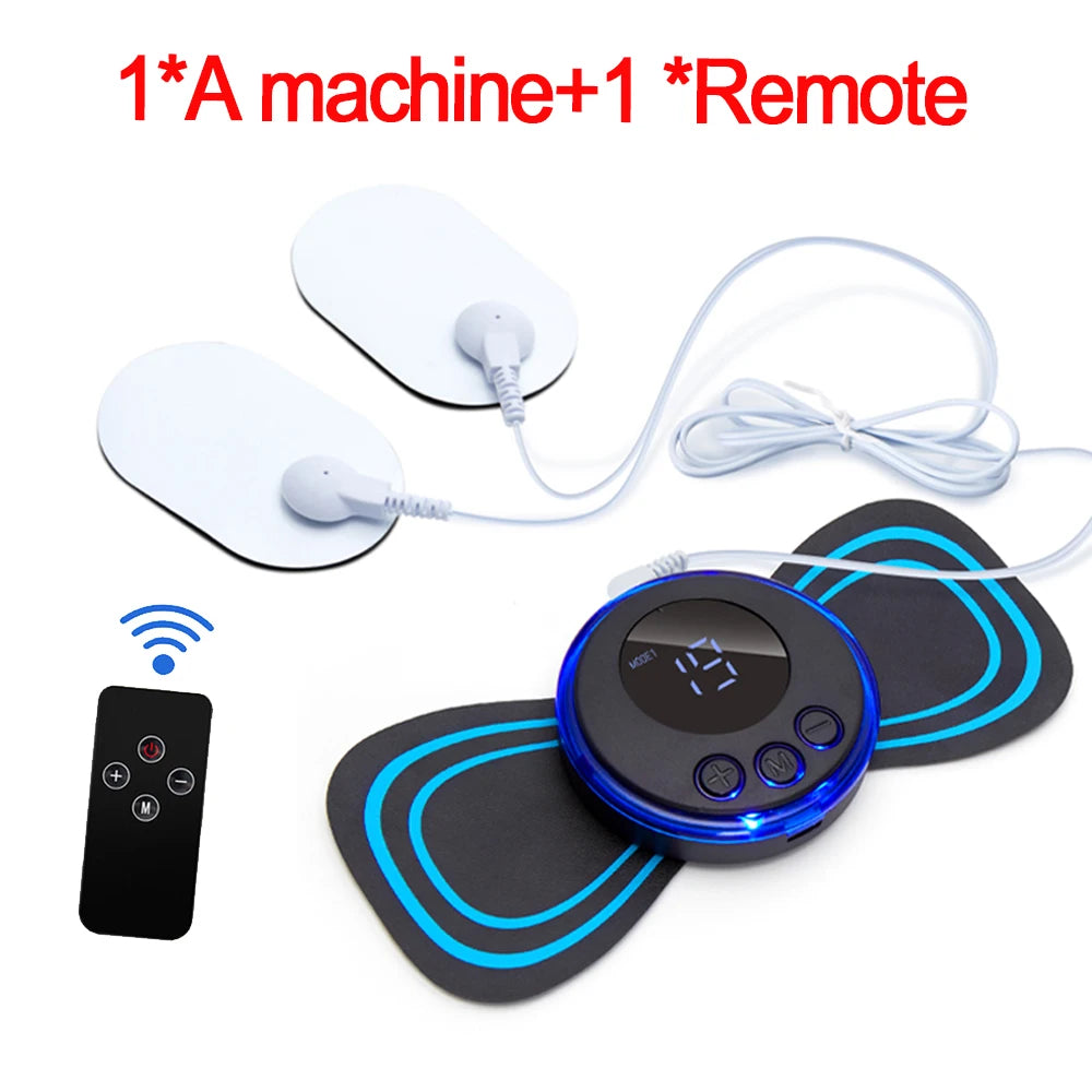 EMS Neck Massager Electric Muscle Stimulator Cervical Sticker Massage Patch Low Frequency Pulse Masajeador Pads Body Pain Relief luvshop24