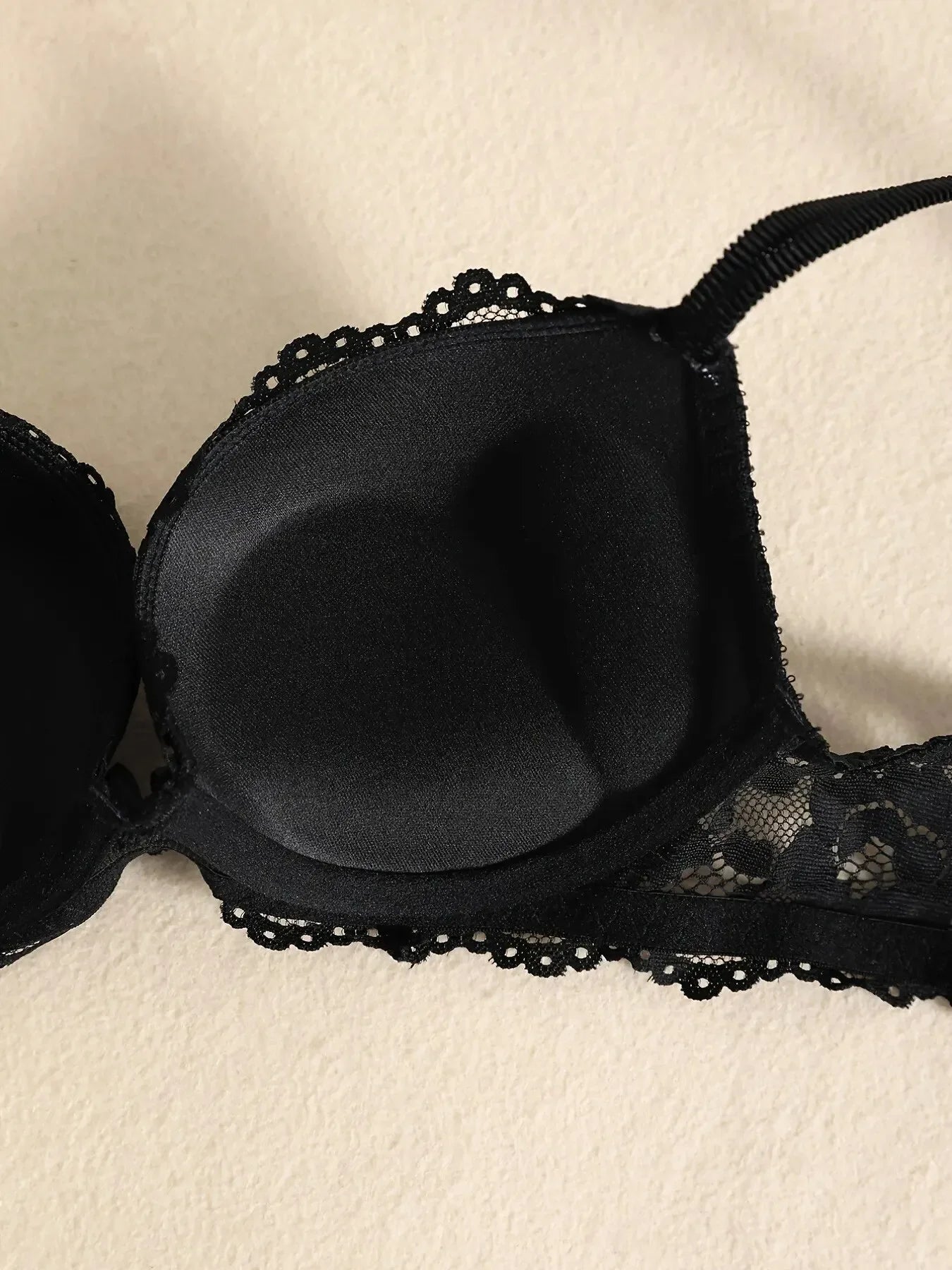 1 Set Elegant Erotic Lace Embroidery Breathable Fabric Lingeries : Push-Up Bra, Low Waist Sheer Panty - Ultimate Valentine's Day luvshop24