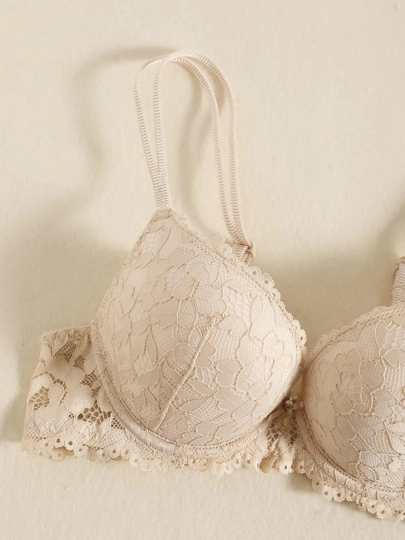 1 Set Elegant Erotic Lace Embroidery Breathable Fabric Lingeries : Push-Up Bra, Low Waist Sheer Panty - Ultimate Valentine's Day luvshop24