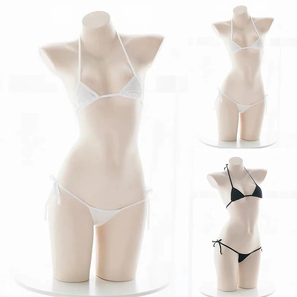 2PC Women Mini Bikini Sexy-Lingerie Pajamas Strappy Underwear Briefs Bra Sets Swimsuit Female Bathers Bandage Bathing Suit luvshop24