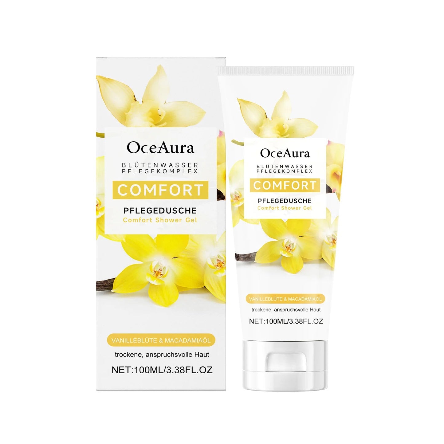 OCEAURA 100ml Comfort Shower Gel Long-term Moisture Lock to Improve Dry Skin Gentle Cleansing to Eeduce Friction and Irritation luvshop24