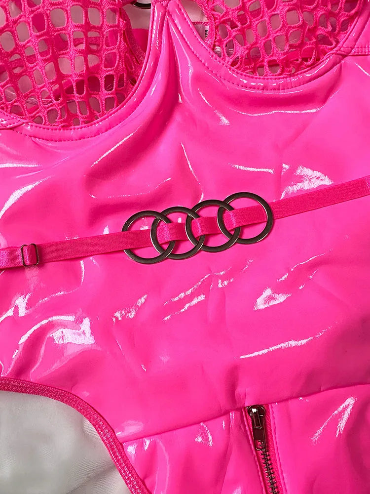 Metal Buckle Underwear Bodysuit Leather Motorcycle Sexy OnePiece Porn Bodycon Uncensored Women Lingerie Erotic Backless Jumpsuit luvshop24