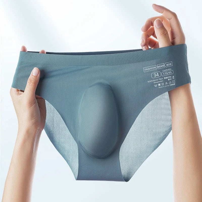 Men's Ice Silk Seamless Briefs Summer New Ultra-thin Transparent Sexy Quick-drying Trendy Breathable Underwear Panties luvshop24