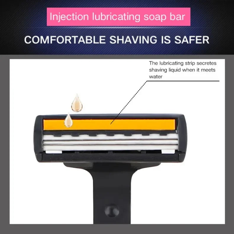 Shaver Brand New Design Men Razor Shaving Three Layer Shaver Reusable Razor Imported Blade Multi Tool Head Change luvshop24
