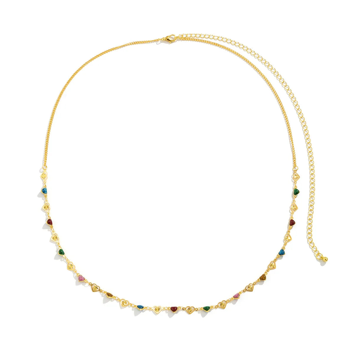 Summer Accessories Versatile Colorful Oil Drop Beads Chain Body Chain Bohemian Geometric Love Waist Chain Body Chains for Woman luvshop24