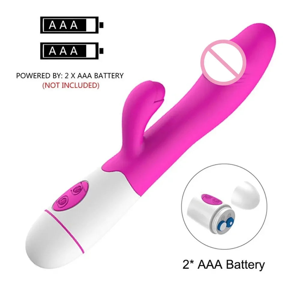 Rabbit Vibrator for Women Vagina G-Spot Nipple Clitoris Stimulator Thrusting Telescopic Rotating Dildo for Adult Sexy Toys 18+ luvshop24