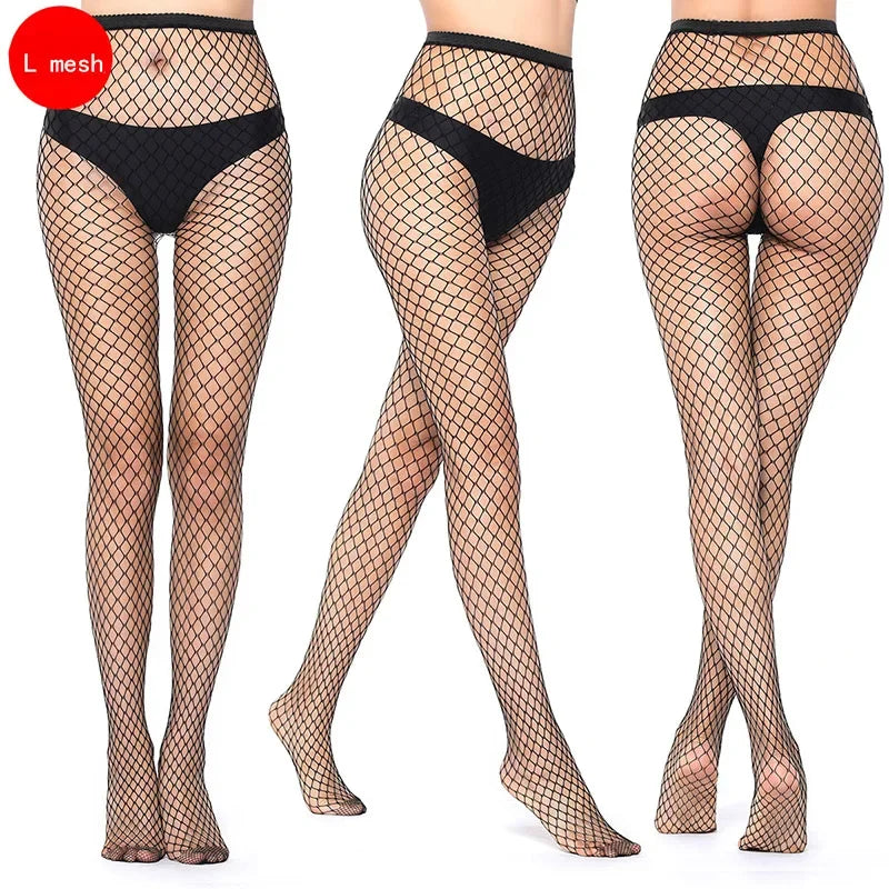Hollow Out Sexy Pantyhose Black Women Fashion Tights Fishnet Stockings Club Party Hosiery Female Lingerie Girls Thigh Mesh Sock luvshop24