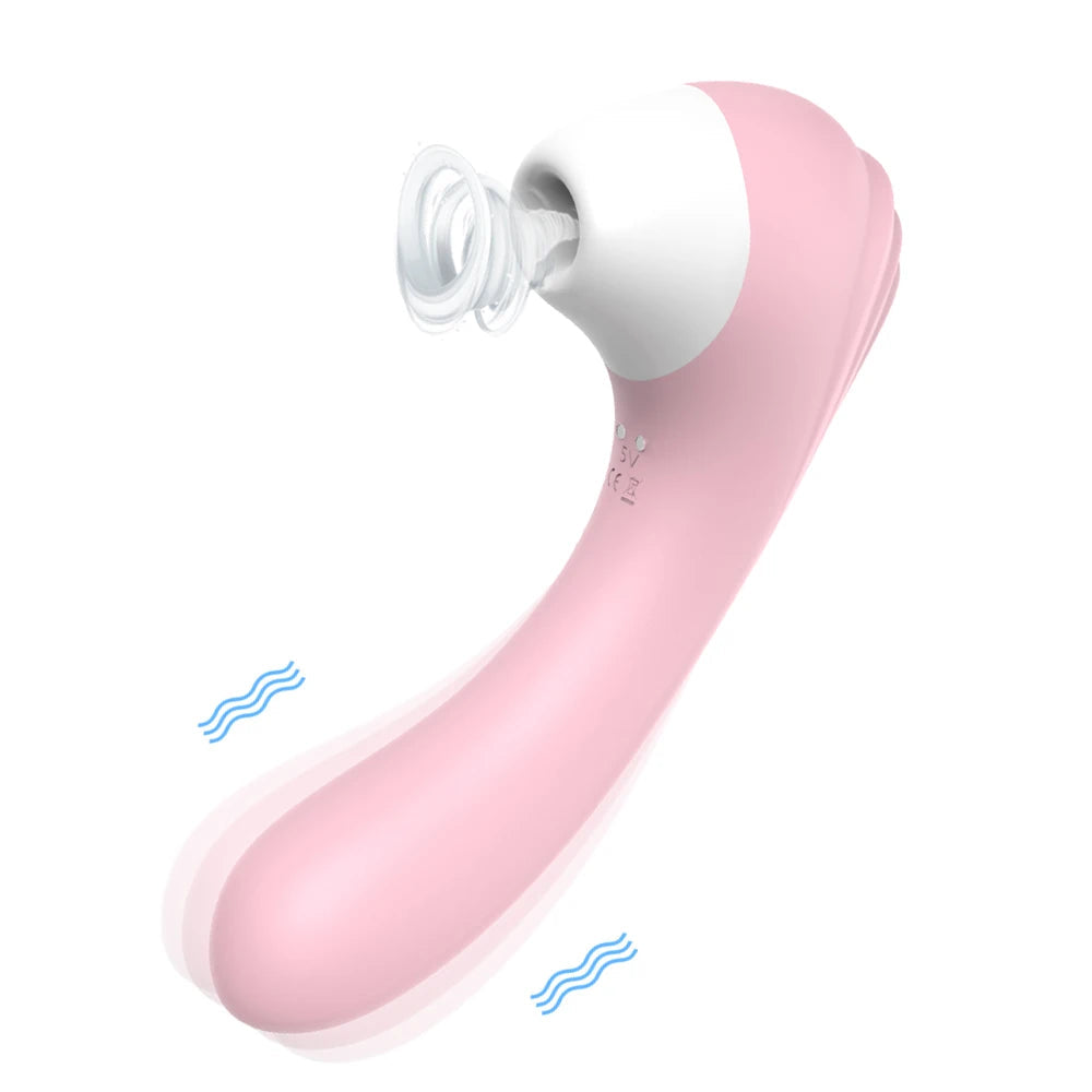 2-in-1 Clitoral Suction Cup G-Spot Vibrator Strong Vibration Dildo Sex Toy Female Dual Stimulation Female Masturbator Waterproof luvshop24