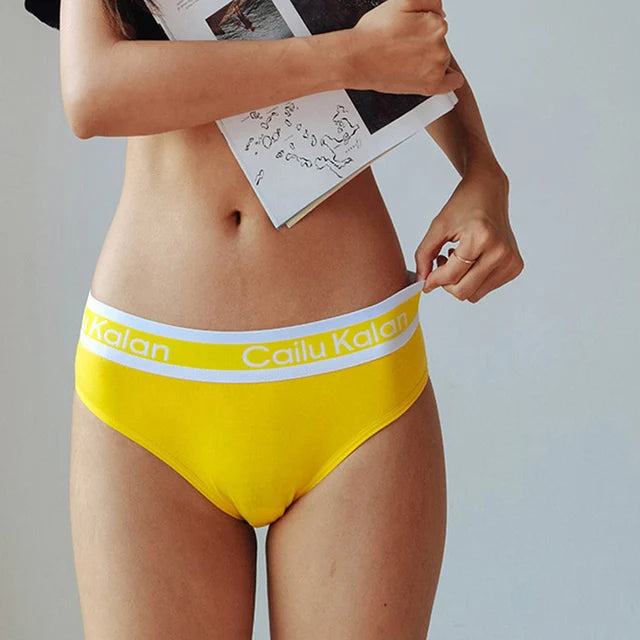 Ladies Breathable Cotton Knickers Elastic Silver Edged Belt Women's Underpants Sexy Wrap Buttocks Panties Seamless Girls Briefs luvshop24