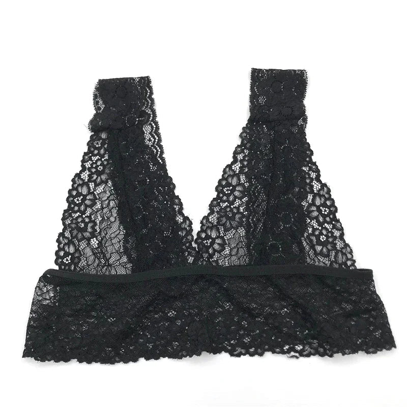 Sheer Lace Bra Tops Women Sexy Lingerie Corset Mesh Lace Bra Ladies Seamless Crop Underwear sexy bras for women langerie sexy luvshop24