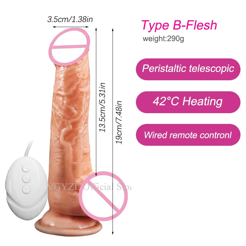 10.6in Long Realistic dildo vibrator penis telescopic Swing Heating silicone dildo female remote control Vibrators for Women Men luvshop24