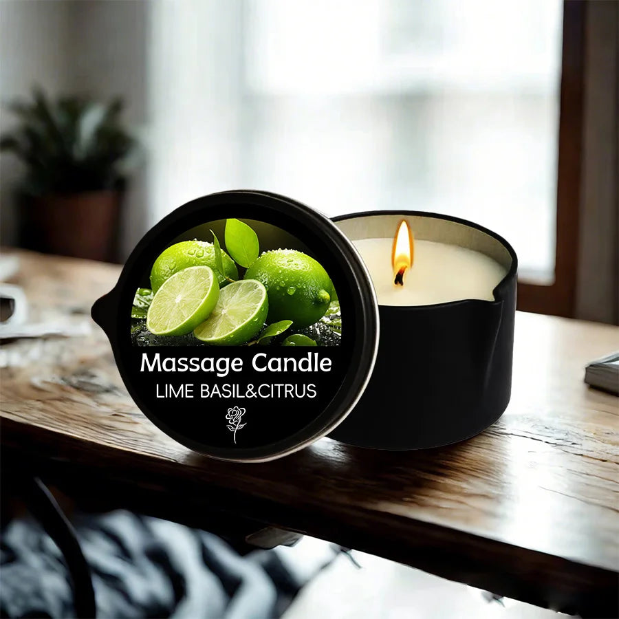 Massage essential oil candle, Soothing and Relaxing Muscles Massage Oil for Massage Ideal Body Oil for Skin Moisturizing luvshop24