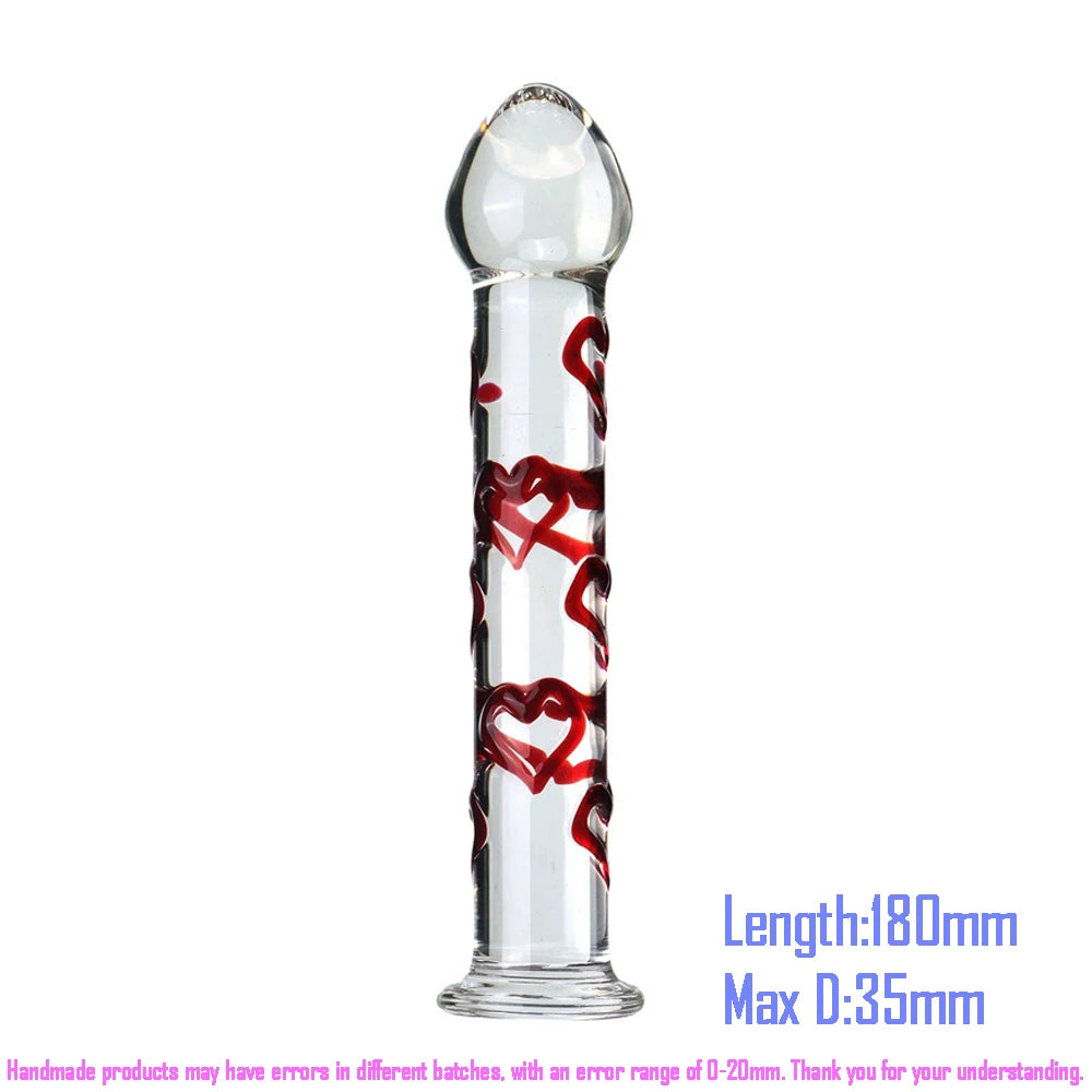 Pyrex Glass Dildo 195x33mm Fake Penis Crystal Anal Beads Butt Plug Prostate Massager G Spot Female Masturbation Toys luvshop24