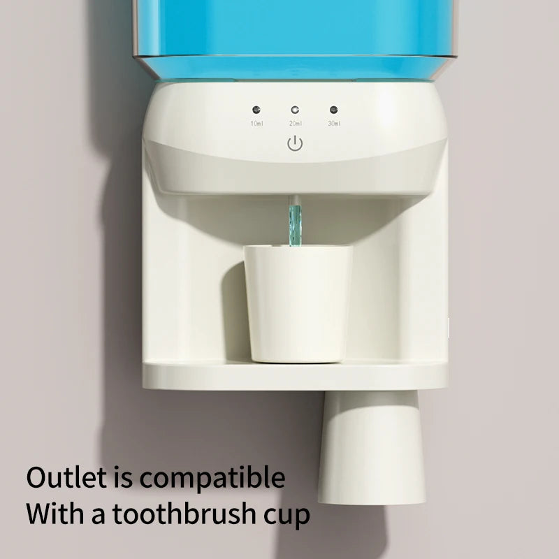 1Pcs Mouthwash Container, Automatic Sensor Mouthwash Machine, No Punching Smart Oral Cleaning, Wall-Mounted Mouthwash Rack, USB Charging with 2 Mouthwash Cups luvshop24