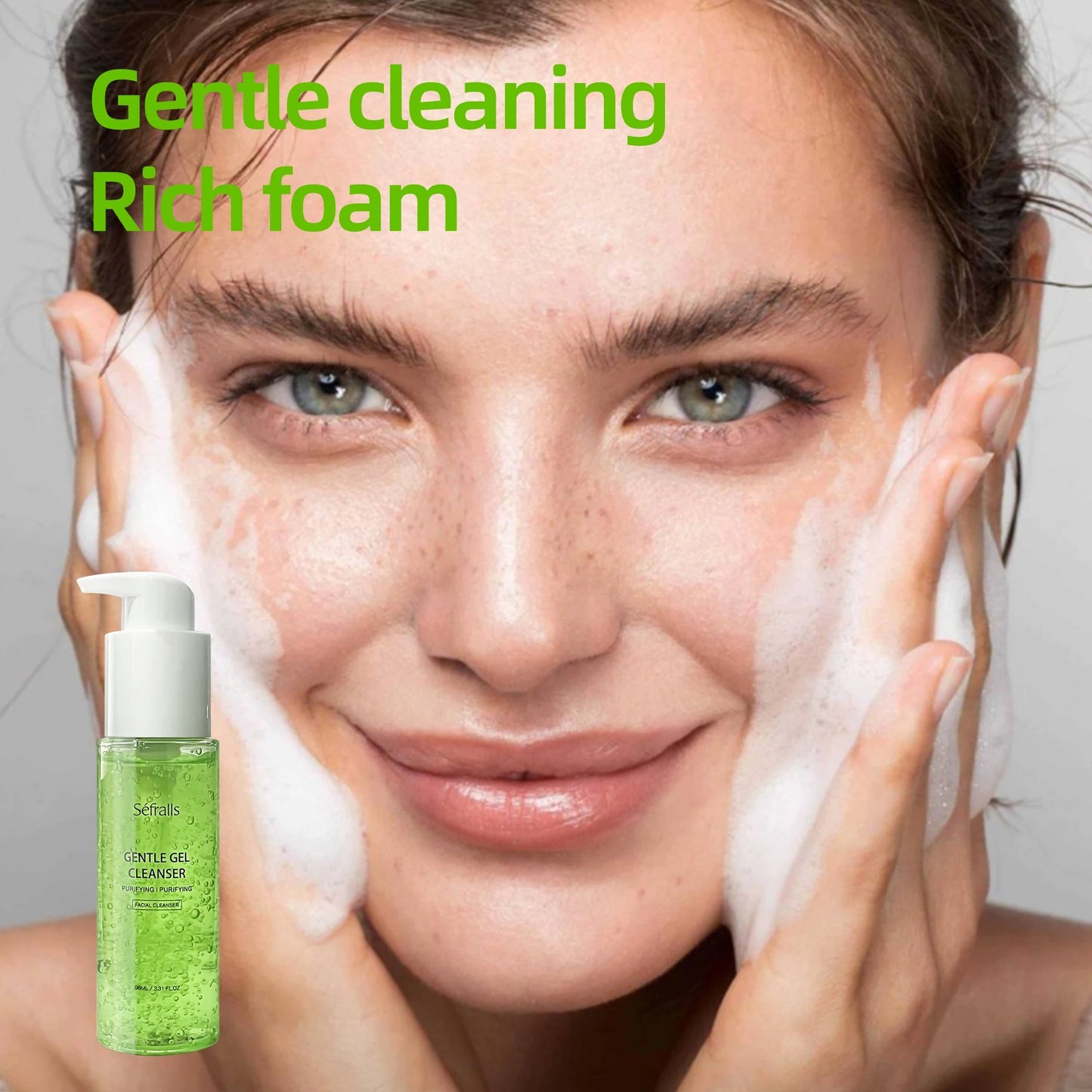 Séfralls Aloe Cleansing Gel Cleansing 98ml*3pcs Soothing And Purifying Cleansing Gel Oil Control High-Tolerance Cleanser luvshop24