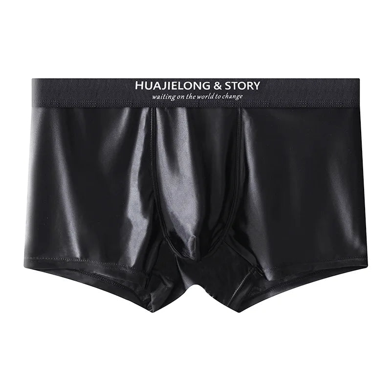 1/3Pcs Breathable Thin Satin Silk Boxer Briefs Seamless Mid Waist Ice Silk Boxers Underpants Smooth Underwear for Men Daily luvshop24