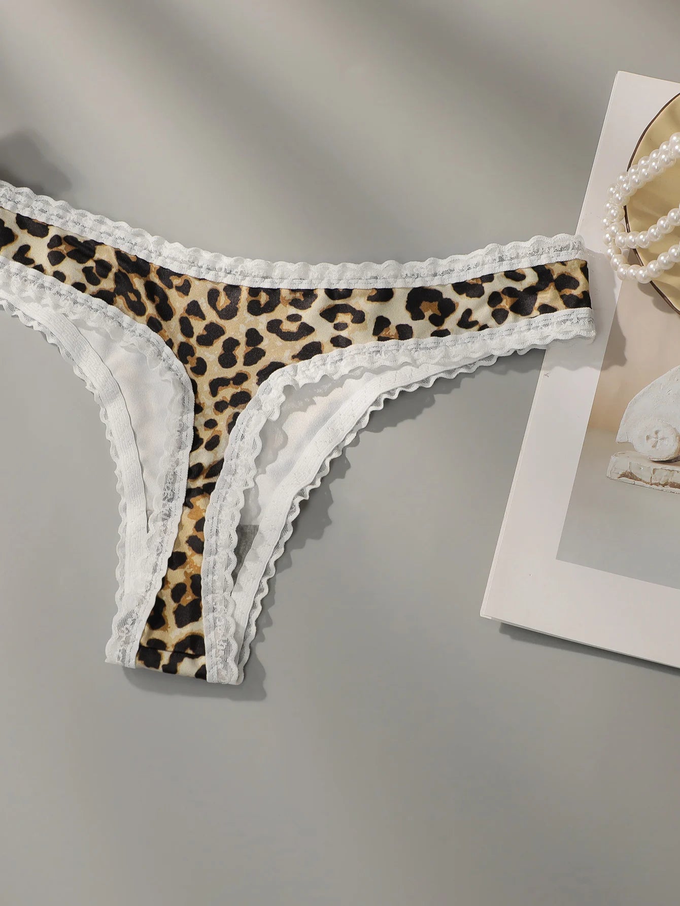 Women's leopard print lace underwear is sexy low rise easy to wash dry seamless comfortable and close fitting A2212 luvshop24