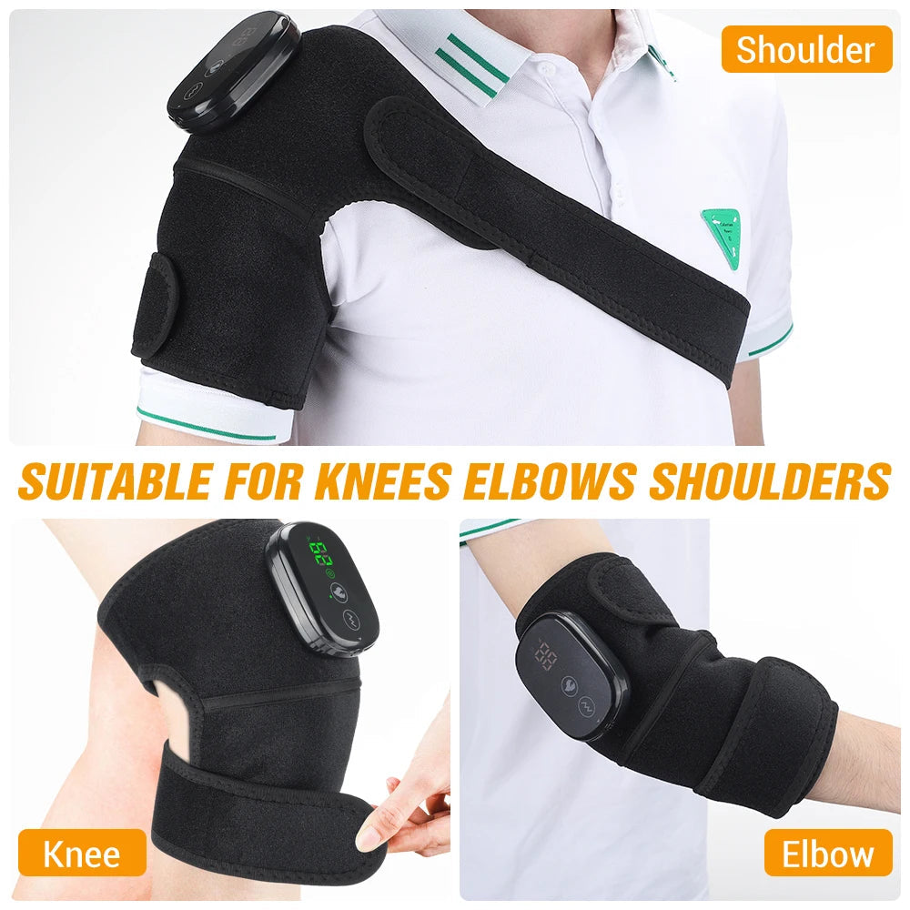 3 in 1 Electric Heating Massage Belt Knee Shoulder Vibrator Hot Compress Joint Physiotherapy Support Brace Arthritis Pain Relief luvshop24