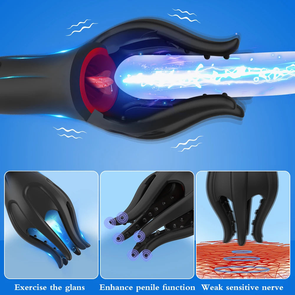 Glans Trainer for Men Powerful Vibrating Penis G Spot Masturbator Soft Fingertip Prolong Endurance Massage Vibrator Erotic Toys luvshop24